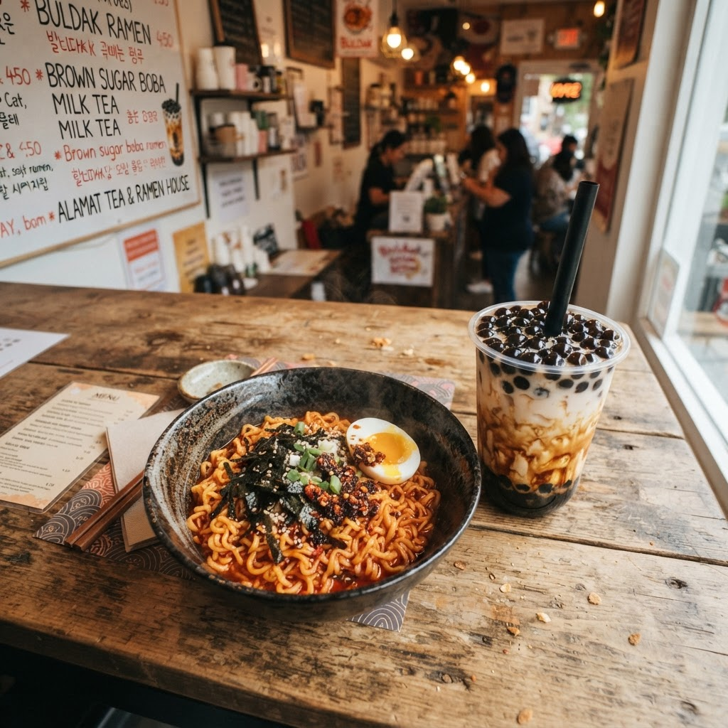 Boba + ramen combo